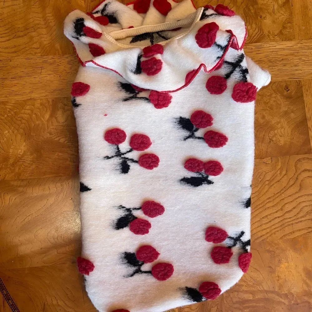 Cherry Pom Pom Pet Sweater 🍒🐾